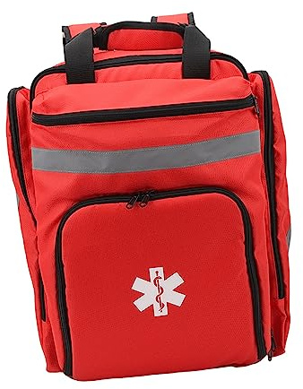 Tomantery Sac à Dos de Intervenant, Sac de Saut Rouge, de Pompier, à Dos Médical d'urgence Durable pour Le Sport, Tissu Oxford 600DPU, Doublure 210D