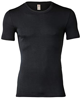 Engel Natur, Herren T-Shirt, Wolle und Seide (54/56, Schwarz)