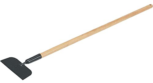 Dapetz ® Rascador de suelo de 180 mm con hoja de acero y mango de madera lacado perfilado de 1320 mm, ideal para quitar adhesivos, pintura, azulejos y suelos, y la hoja se puede volver a afilar para