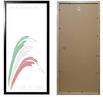 Poster Station Cornice In Legno Per Locandine Cinema Formato 33x70 CM - Display in Plexiglass (Nero)