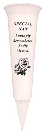 Jarrones conmemorativos con diseño de tumbas, Grabados con un versículo funerario, un Adorno Personalizado para decoración de tumbas de plástico para Tus Seres Queridos (Nan)