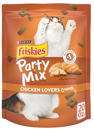 Purina Friskies Cat Treats, Party Mix Chicken Lovers Crunch - 20 Oz. Pouch