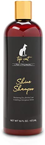 Chris Christensen Top Cat Shine Shampoo for Cats, Groom Like a Professional, Restores Dry & Brittle Coat, Creates a Gorgeous Shine, Made in USA, 16 oz