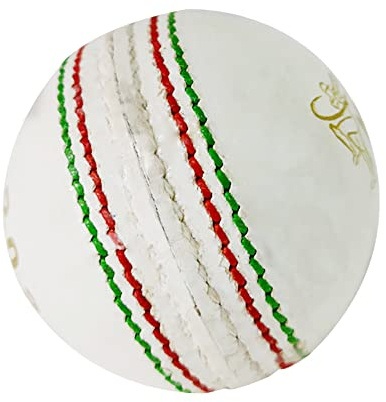 Kosma Palla da cricket in pelle di alta qualità, dimensioni standard, 156 grammi, palla in pelle abbronzata per la pratica del cricket, colore bianco