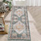 LuxFocus Rutschfester Teppichläufer für Eingangsbereich Modern Medaillon Teppich Ultra-Weiche Bodenmatte Kurzflor Grün 60x230 cm