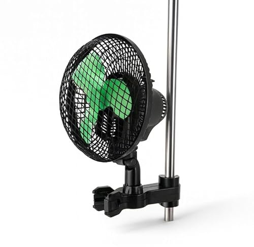 Weedness Klipp-Fläkt Svängande med Stödstång 20 Watt 2-Nivåer - Inomhus Odling Ventilation Mini Liten