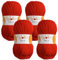 Wollidu Mila Garn zum Häkeln und Stricken 4 x 50g/133m Strickgarn 100% Polyacryl Häkelgarn Feuer Rot