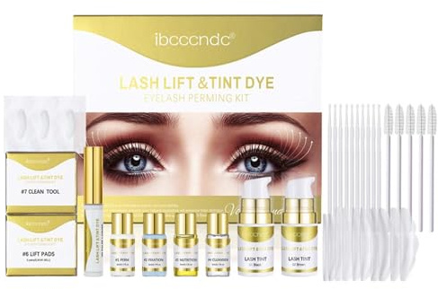 Lash Lift and Tint Kit - Eyelash Perming Kit - Lash Lift kit for Lash Curling Lifting - LashLift Black Brown Color Dye with Tools - Long Lasting lash Tint kit Easy Use for Beginner