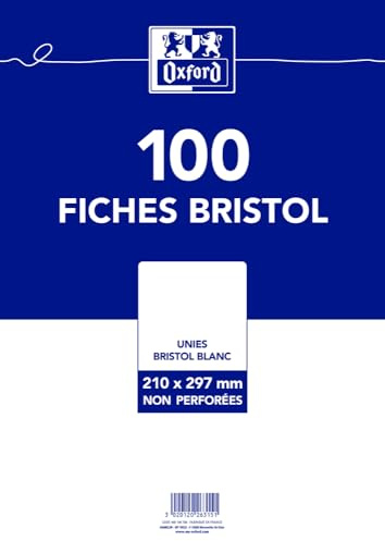 OXFORD Karteikarten, A4, einfarbig, Weiß, 100 Stück