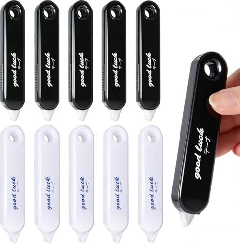 10 PCS White Out Tapes, Tape Roller Instant Correction Tape Mini Whiteout Set Cute Correction Rollers Aesthetic Stationery for Students Office Workers Home School Stationery Supplies(Black White)