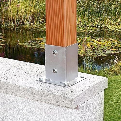 AVLLSO Base della Colonna da Ponte Base del Ponte con Il Kit Completo, Ancoraggio Post calcestruzzo per Deck/Pergola/Postale in Legno(3.5x3.5 in/90x90 mm)