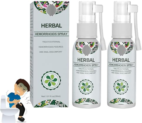 Herbal hemorrojder spray växthemorrojder spray, hemorrojdsskydd, lindrar klåda, brännande känsla och obehag – naturlig, vegansk och fri från djurförsök (02)