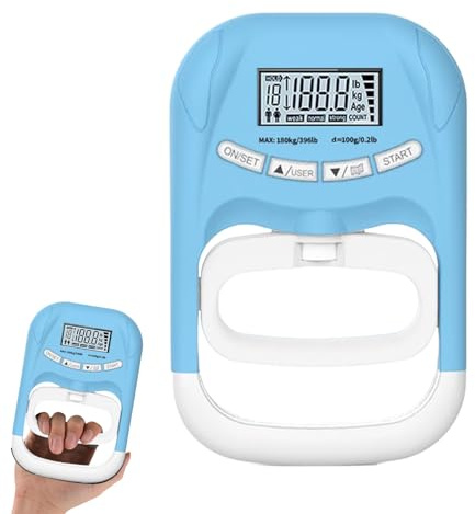 Medidor de Fuerza de Agarre | Pantalla Digital a Pila,Dinamómetro de Mano Eléctrico para Fuerza de Agarre - para Deportes Entrenamiento Fitness Gimnasio Casa Oficina Viaje Hombres