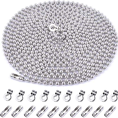 4.5mm Diameter Beaded roller chain pull chain extension with connector 16 Feet with 20 Matching Connectors