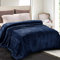 Whale Flotilla Flannel Fleece King Size Blanket for Bed, 230x264 CM Soft Fluffy Velvet Bed Blanket with Decorative Chevron Pattern for All Season, Warm and Lightweight, Navy Blue