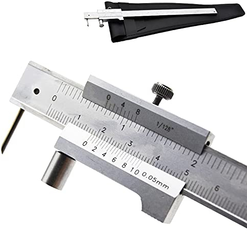 WMLBK Streichmaß,Anreiss Messschieber, hoher Messgenauigkeit 0,05 mm Parallel Markierungslehre aus Rostfreiem Stahl zum Messen und Anreißen Verschiedener Bearbeitungsarten(0-200mm)