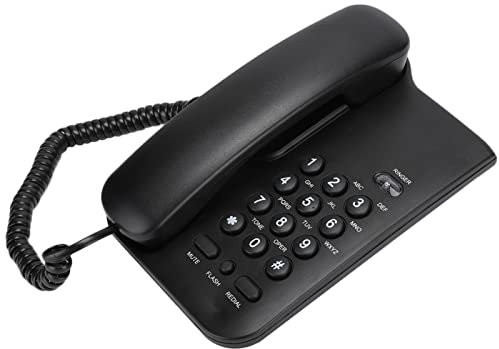 English Telephone, Desktop Landline, Landline Phone, Corded Wall Mountable Phones, for Hotel Home and Office (UK Telephone Line with Random Color)(black)