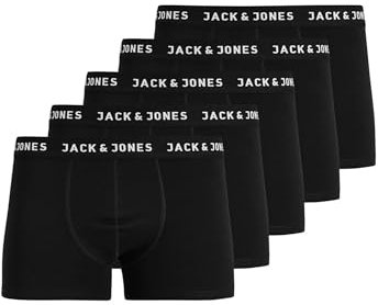 Jack & Jones JUNIOR Boy's JACHUEY Trunks 5 Pack NOOS JNR Boxer Shorts, Black/Pack:Black-Black-Black-Black, 152