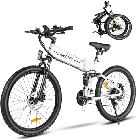 SAMEBIKE Adult Electric Bike for Adults, 26 inch Ebike Mountain Bike, Foldable Electric Mountain Bike 48V 14AH Bicycles 21 Speed Gears with TFT Color LCD instrument