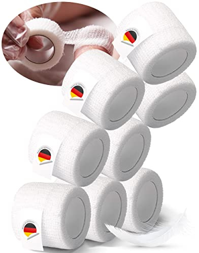 8x Zehenbinde 4cm selbsthaftende Binde, Zeh und Fuß verbinden, fixieren, elastisch, kohäsiv, Rinki Schnellverband