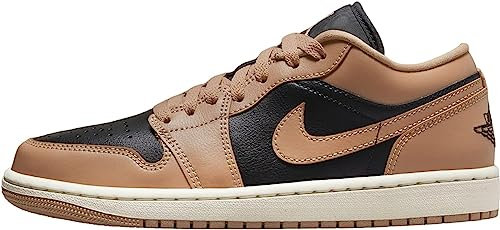 NIKE Nike Women's Air Jordan 1 Low UNC Basketball Shoe, Desert/Black-sail, 6 UK