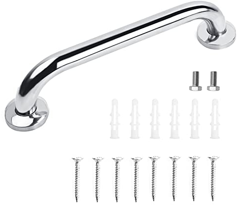 Haltegriff Dusche,Haltegriff Edelstahl, Badewannengriff, Haltegriff Edelstahl Rutschfest für Bad Badewanne Dusche Sicherheitsgriffe,Badewannengriff Dusche Sicherheitsgriffe für Senioren 30CM (Silber)