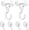 LANSKYLAN 6 Pcs Crochets Adhésifs Plastique Rotatifs à 360° et Pliants - Pour Plafond, Mur, Cuisine, Moustiquaire Sans Percer - Blanc
