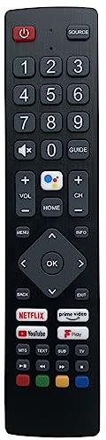 Replacement POF/RMC/0004 Voice Remote Control Compatible for polaroid tv remote control P32RAM1071U P50UAM2351U PA32H4312LEKB Smart HD Ready LED Android TVs