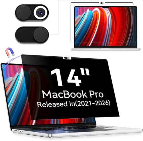 Filtro de Privacidad Magnético Compatible con MacBook Pro 14 Pulgadas (2021-2026, M1,M2,M3,M4,M5), Removible Anti Reflejo Luz Azul Mac Laptop Privacy Portátil Protector de Pantalla para Mac 14.2