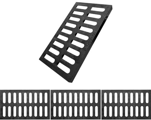 Natotela 3 Pack 20x12in B125 Ductile Iron Driveway Trench Drain Grate