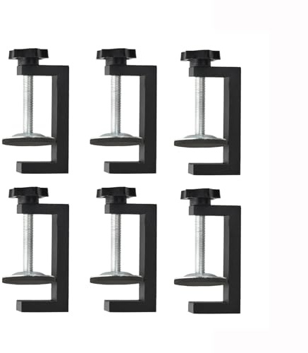 G-Klemmen für Holzbearbeitung, universelle C-Klemme, kleine Schreibtischklemme, Schrankrahmen, mit stabilen, breiten Backen, schwarze C-Klemmen für Werkstückbefestigung, Handwerkzeugteile, 6 Stück