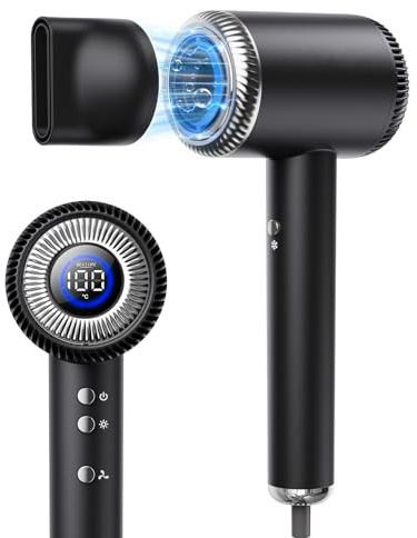 Secador de Pelo Ionico BESTOPE PRO, 110.000 RPM Secador Ionico Profesional, con 5 Velocidades y 6 Temperaturas, Tecnología de Iones Negativos, Negro