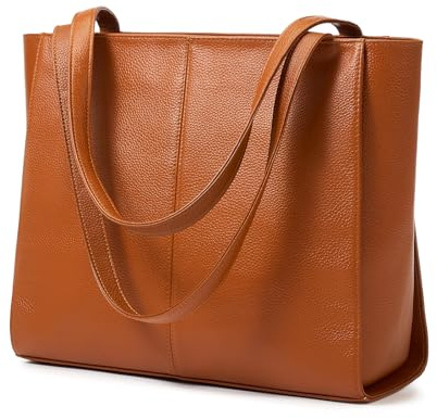 UEIRY Genuine Leather Tote Bag for Women, Large Women's Leather Shoulder Bags, Designer Tote Purses Satchel with Compartments Handbags