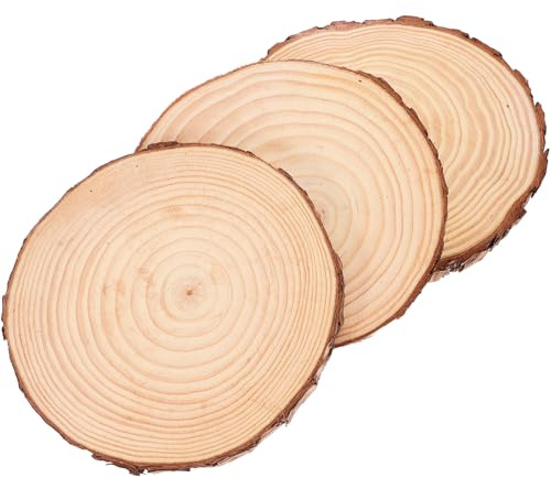 PAMINGONO 3 piezas Piedras de Jardín de Madera Natural Tablas de Madera para Exterior Decoración de Patio y Césped Piedras de Paso Grosor