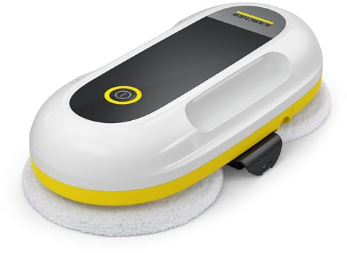 Kärcher robot per la pulizia dei vetri RCW 2 Extra+, pulizia automatica delle finestre, con cavo di sicurezza e batteria di emergenza, 3 min/m², serbatoio: 70 ml, cavo: 5 m, 6 paia di panni