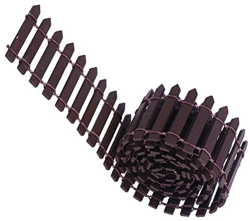 Macabolo 5 cm x 1 m DIY Mini Small Fence Barrier Wooden Craft Miniature Fairy Garden Terrarium Doll Branch Palings Showcase Decoration