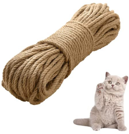 Sisal Rope for Cat Scratcher 30M 6mm Thick String Cats Rope Jute Rope Sisal Rope for Cat Scratching Post Tree Replacement