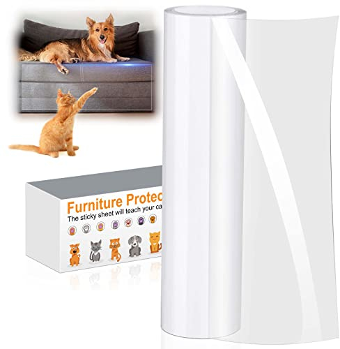 Kratzschutz Katze Tape 3m(21cm x 3m),Sofa Transparent Kratzschutz Pad Möbelschoner Katze Möbelschutz Kratzpads für Möbel Couch Tür Wand Kratzabwehr von Katzen Hunde
