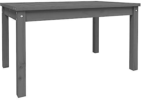 vidaXL Gartentisch, Couchtisch Holzrahmen, Beistelltisch für Garten Terrasse, Loungetisch Kaffeetisch Balkontisch, Grau 82,5x50,5x45cm Massivholz Kiefer