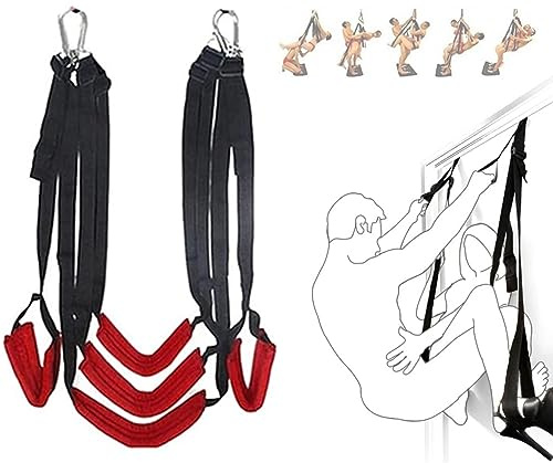 LQSSA Columpio Rojo Colgante con Cojín De Nylon De Carga Grande, Juguete para Aliviar El Estrés para Interiores, Yoga, Hogar Y Exteriores, Regalo para Hombres Y Mujeres