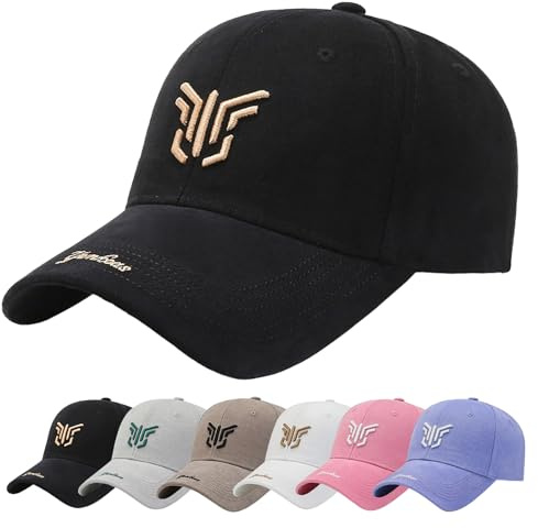 Enwokran Baseballkappe Herren, Unisex Einstellbare Freizeit Mütze Stickerei Trucker Hut Verstellbare Sonnenhut Sport Reisen Draußen Sonnenschutz Hüte Baseball Cap (Schwarz)