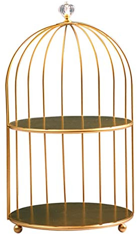 PRETYZOOM Étagère De Rangement Double Couche Forme De Cage à Oiseaux Organisateur Cosmétique Créatif Pour Salle De Bain Et Coiffeuse Pour Maquillage Soins Peau Et Accessoires