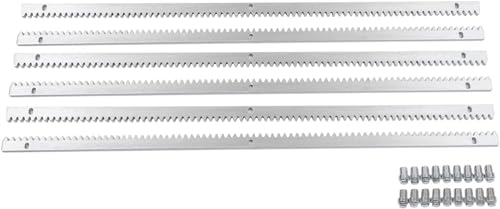Loohacp 6M Zahnstange Torantrieb M4 Schiebetore Schiebetorantrieb Stahl 12mm breit，Zahnschiene Zahnstange für Schiebetorantrieb Schiebetore Antrieb bis 2000kg