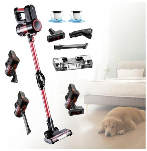 MeLtor Aspira E Lava Pavimenti Casa Asciutto e Umido,Luci LED,5 in 1 Lavasciuga Pavimenti Senza Filo per Pulizia Domestica/Capelli/Polvere/Lavapavimenti