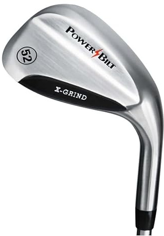 Powerbilt X-Grind Wedge 52° (MRH) - Stainless Steel Golf Wedge with Unique Sole Grind & Satin Finish for Versatile Play