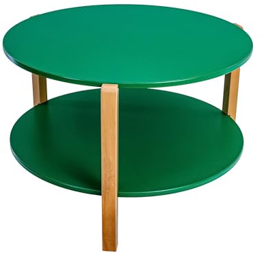 POSNORD Runde Couchtisch Forest Grün, MDF-Platten, Mit Buchenholzbeinen, Zeitloses Design Für Wohnzimmer