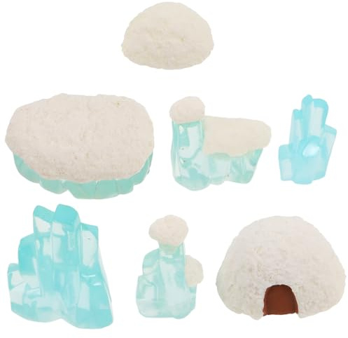Didiseaon Miniatures De Maisons De Glace en Résine, Décorations d'hiver pour Micro-paysages, Kit 7 Pièces pour Bricolages d'hiver Garçon Et Filles, Figurines Arctiques Réalistes, Décoration Polaire