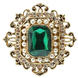 ShanBye Rhinestone Jewelry Pins,Elegant Green Brooch Pins for Dress Crystal Vintage Rhinestone Brooch Elegant Crystal Flower Wedding Brooches for Women Clothing Accessories Jewelry Gift