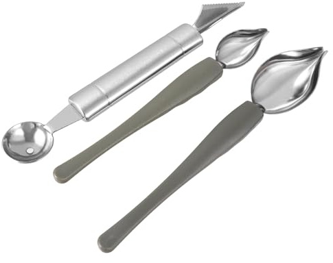 minkissy Cuchara para Salsa de Cocina de Acero Inoxidable Antioxidante, Juego de 3 Unidades Pequeñas y Grandes para Decoración y Pintura de Pasteles, Adecuado para Repostería y Decoración