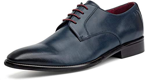 DIGEL herr affärsskor Simon snörsko slätt läder snörning halvskor kontor elegant uni business kontor mörkblå enkel elegant klassisk, 20 blå, 46 EU